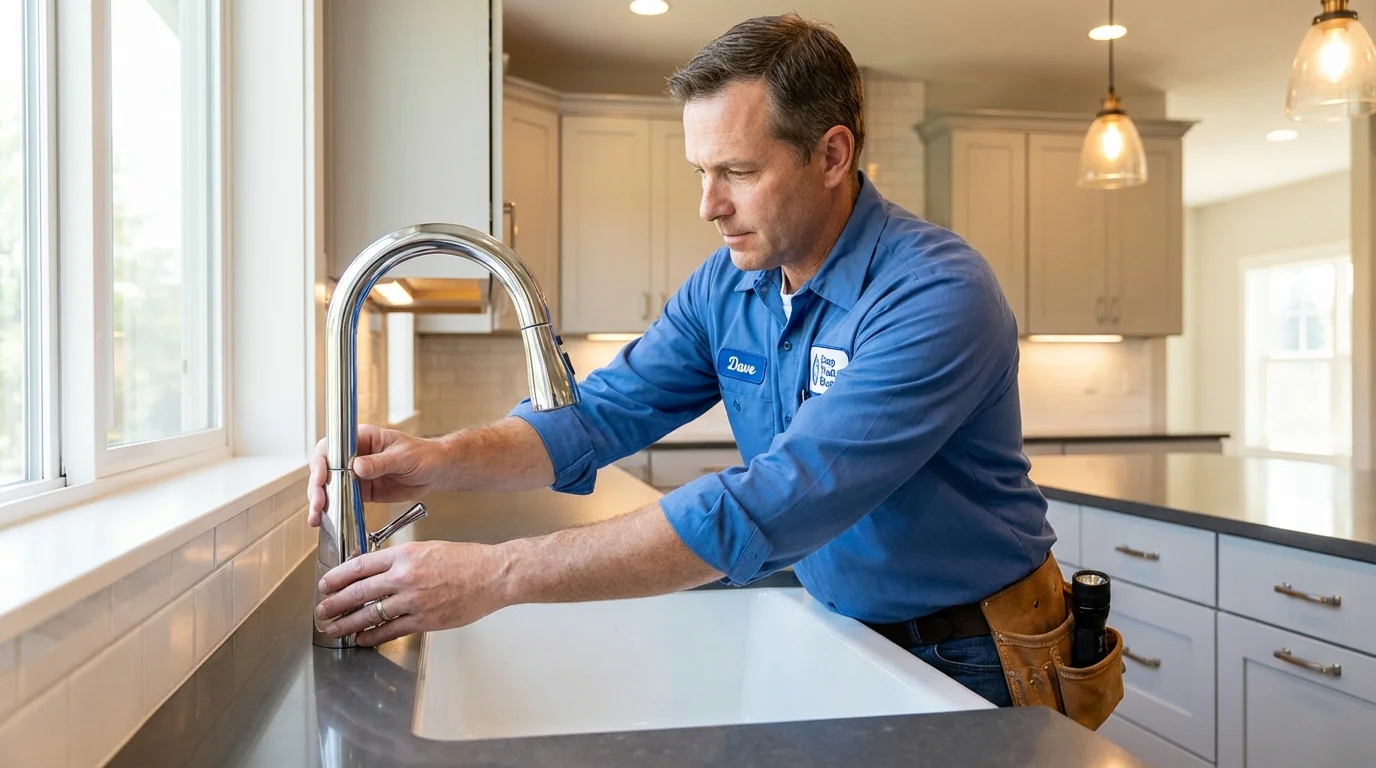 Kitchen faucet installation by Johns Plumbing LLC in Merkel